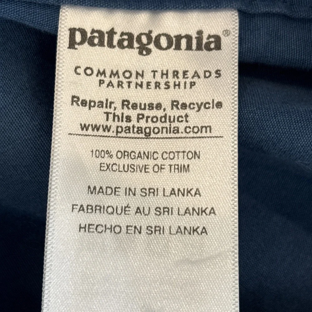Patagonia Organic Cotton Mens Medium Blue All-Wear Long Sleeve Shirt